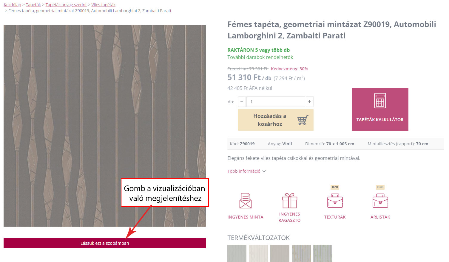 Termék részletek gomb