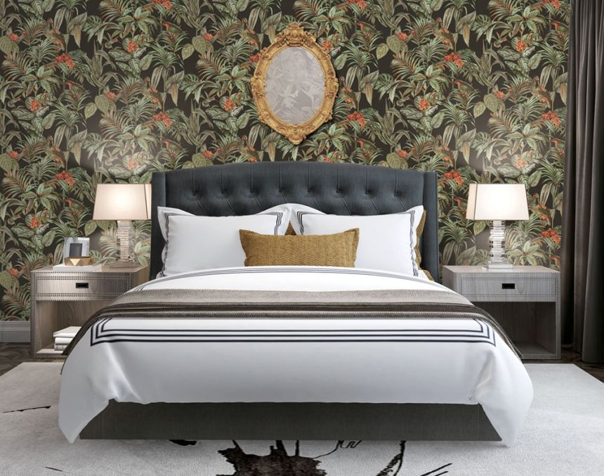 Luxus vlies tapéta, fekete, madarak, levelek, DE120015, Best Sellers, Design ID