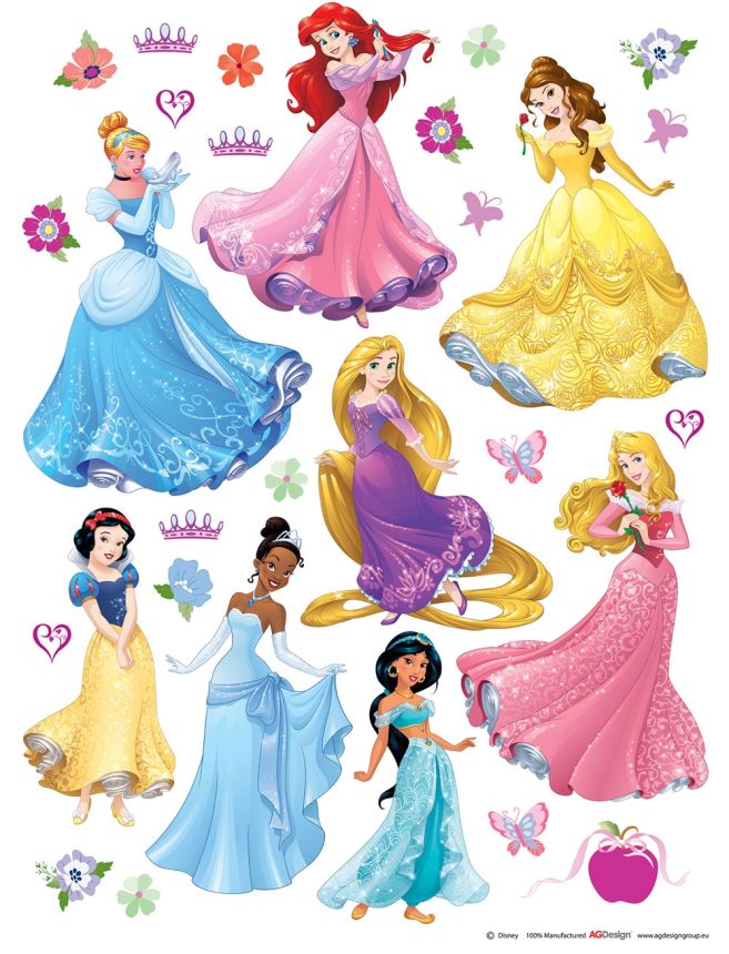 Gyerek öntapadó matrica DK 1722, Disney, Hercegnők AG Design