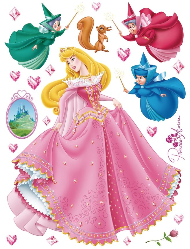 Gyerek öntapadó matrica DK 1757, Disney, Aurora, AG Design