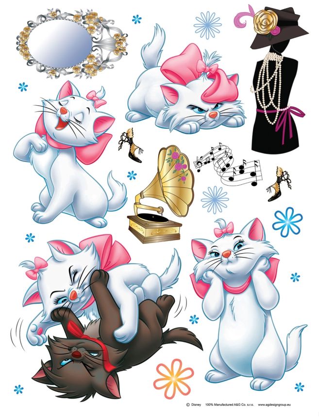 Gyerek öntapadó matrica DK 1708, Disney Macskák, AG Design