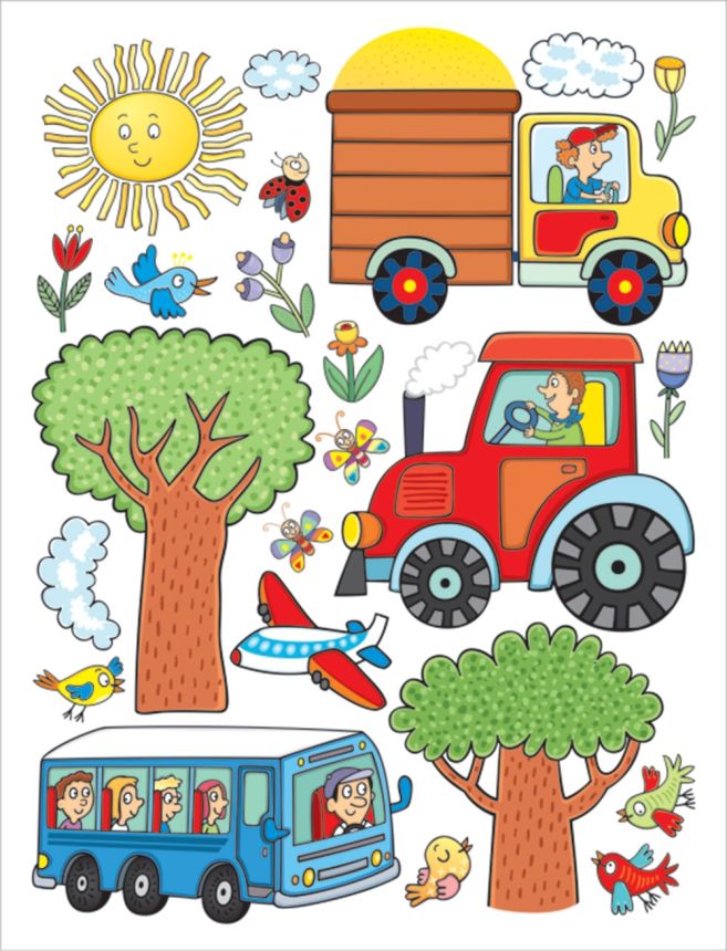 Gyerek öntapadó matrica DK 2314, Traktor, AG Design