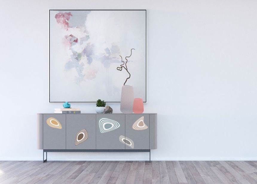 Matrica / öntapadó fali dekoráció SS 3857, Absztrakt Semy Color, AG Design