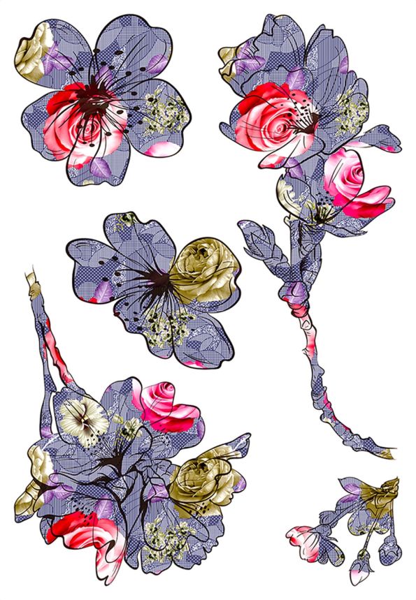 Matrica / öntapadó fali dekoráció SM 3444, Virágok, AG Design