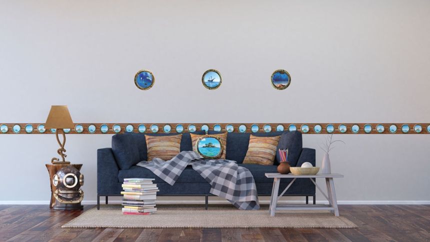 Matrica / öntapadó fali dekoráció F 1032, Hajóablak, AG Design