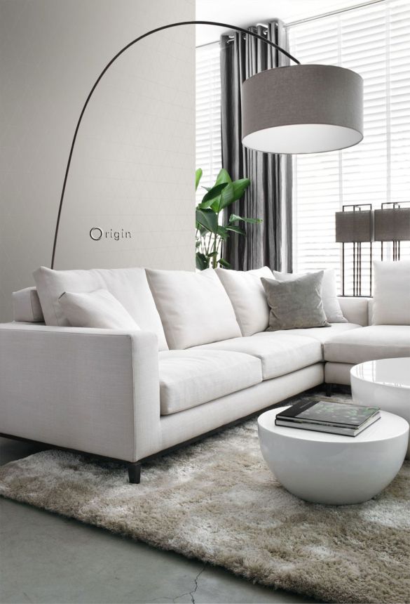 Fémes bézs vlies tapéta háromszögekkel 347744, City Chic, Origin 