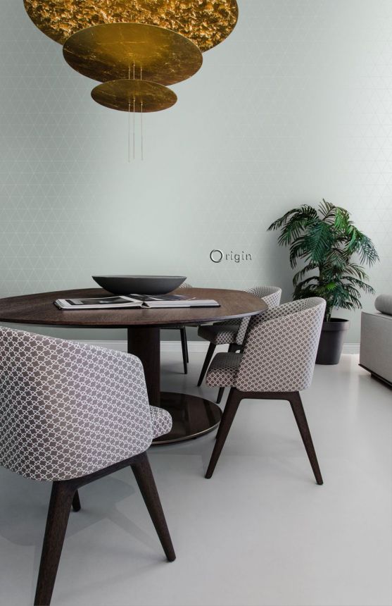 Fémzöld vlies tapéta háromszögekkel 347745, City Chic, Origin 