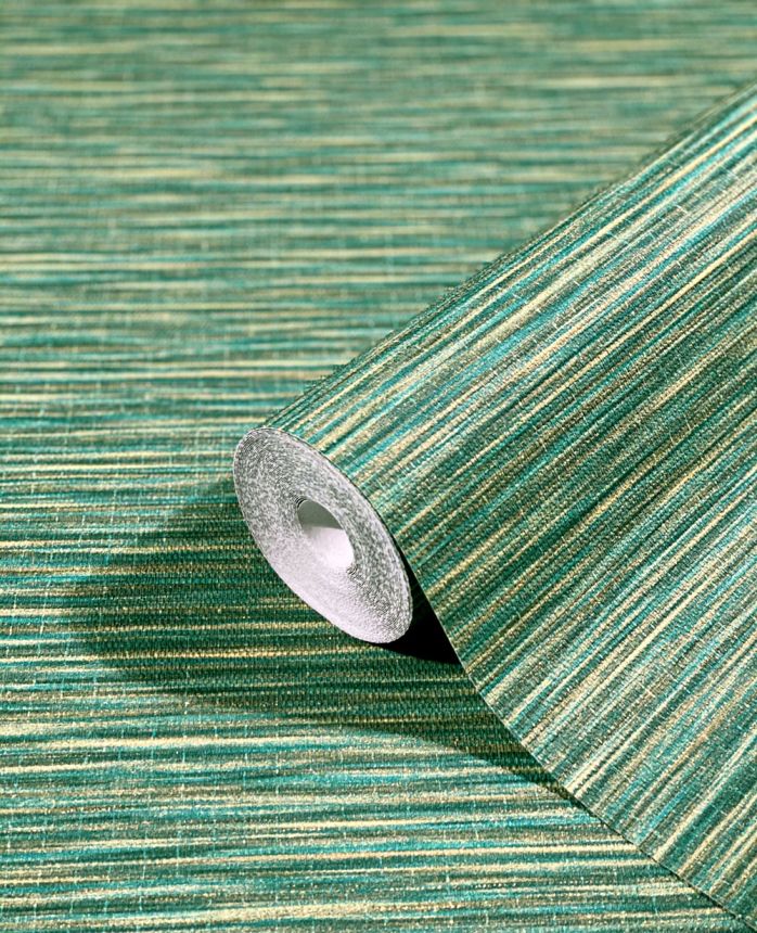 Luxus zöld-arany vlies tapéta, szőtt raffia minta 33317, Botanica, Marburg