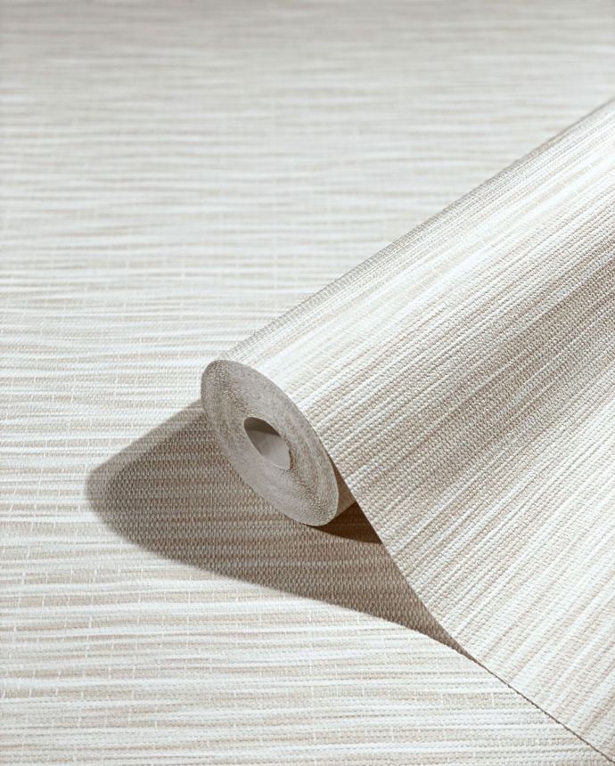Luxus krémszínű vlies tapéta, szőtt raffia minta 33318, Botanica, Marburg