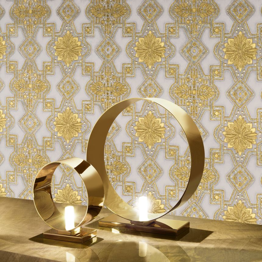 Luxus arany-krém vlies tapéta ornamensekkel, 86006, Valentin Yudashkin 5, Emiliana Parati