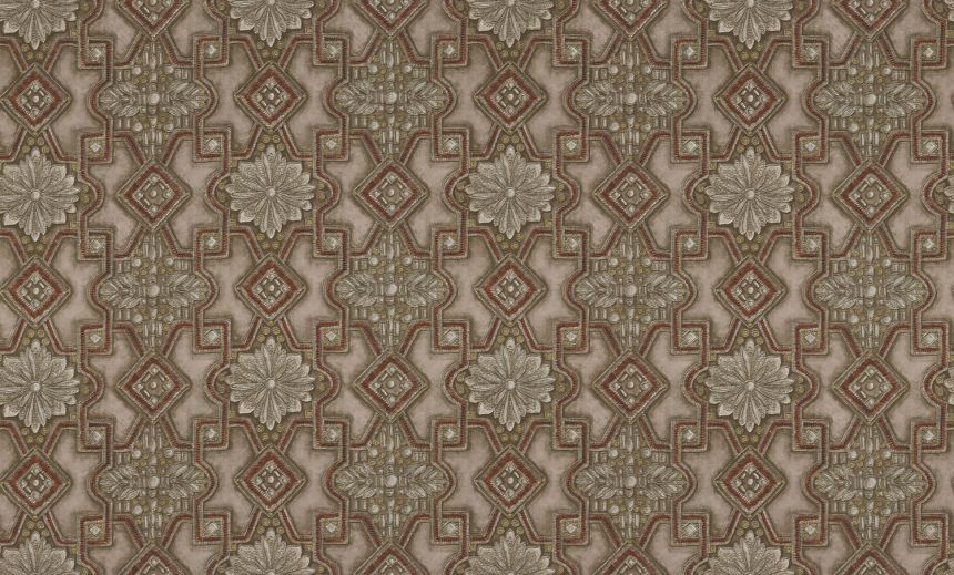 Luxus ezüst-borvörös vlies tapéta ornamensekkel, 86008, Valentin Yudashkin 5, Emiliana Parati