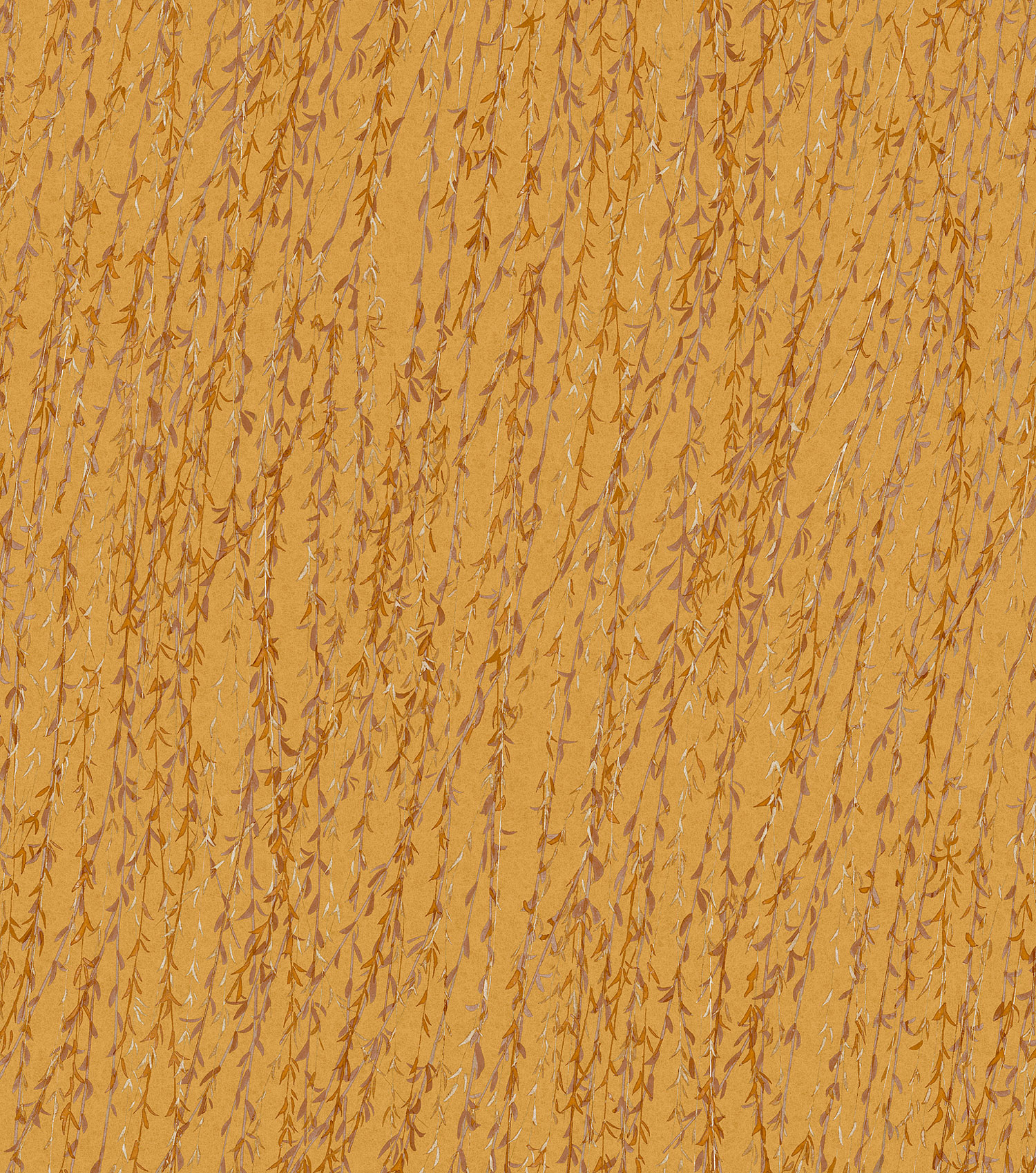 Narancssárga vlies tapéta, gallyak, levelek, TP422503, Tapestry, Design ID