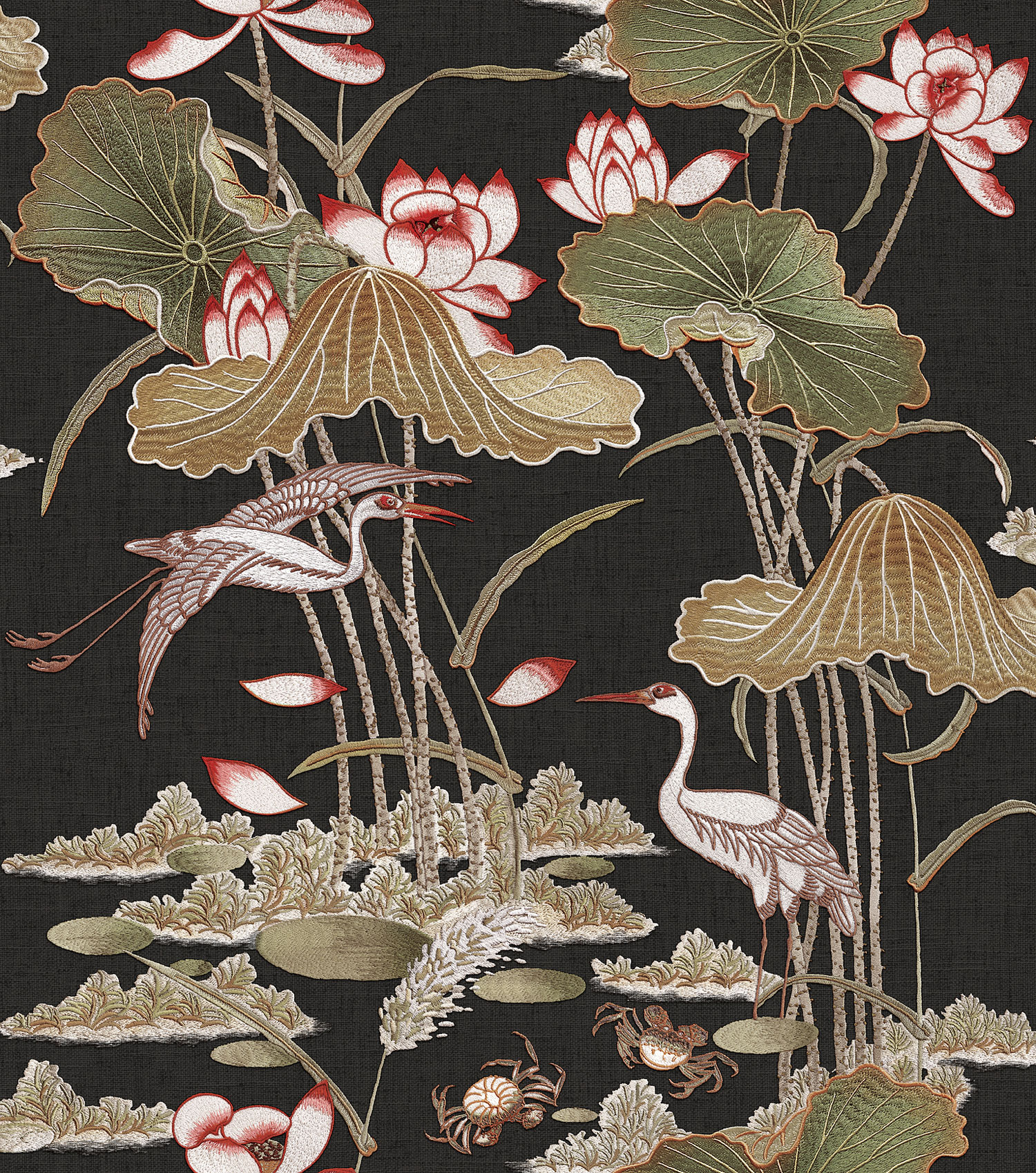 Luxus barna vlies tapéta, tavirózsa, madarak, TP422706, Tapestry, Design ID