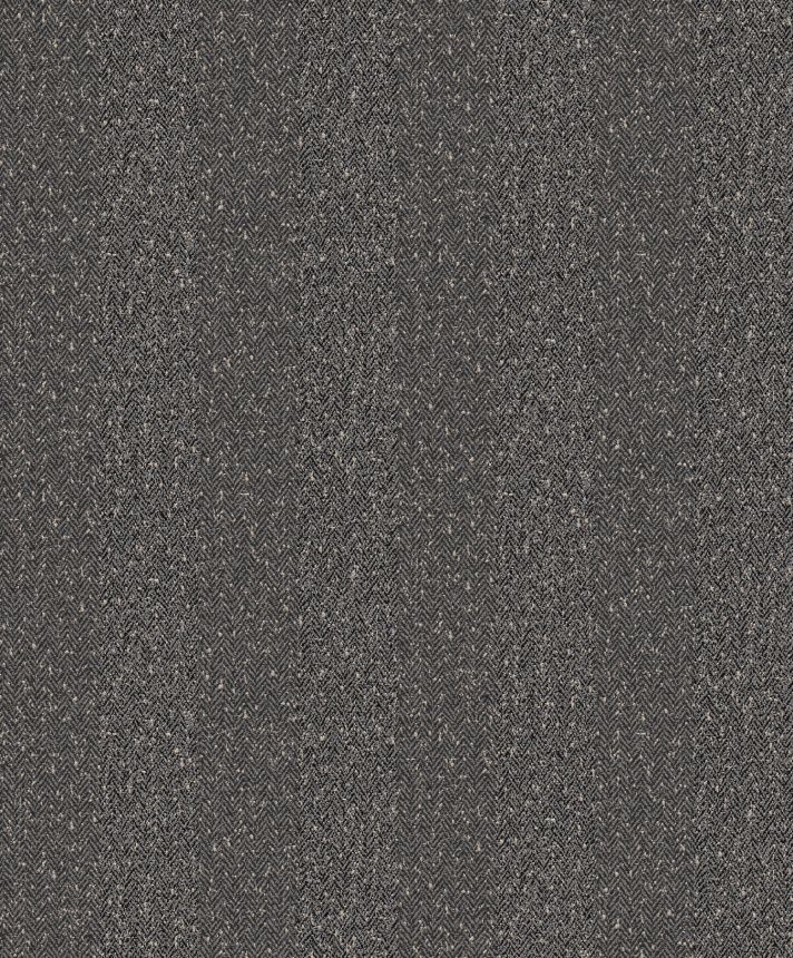 Fekete vlies tapéta, tweed csíkos anyag utánzat, ILA605, Aquila, Khroma by Masureel