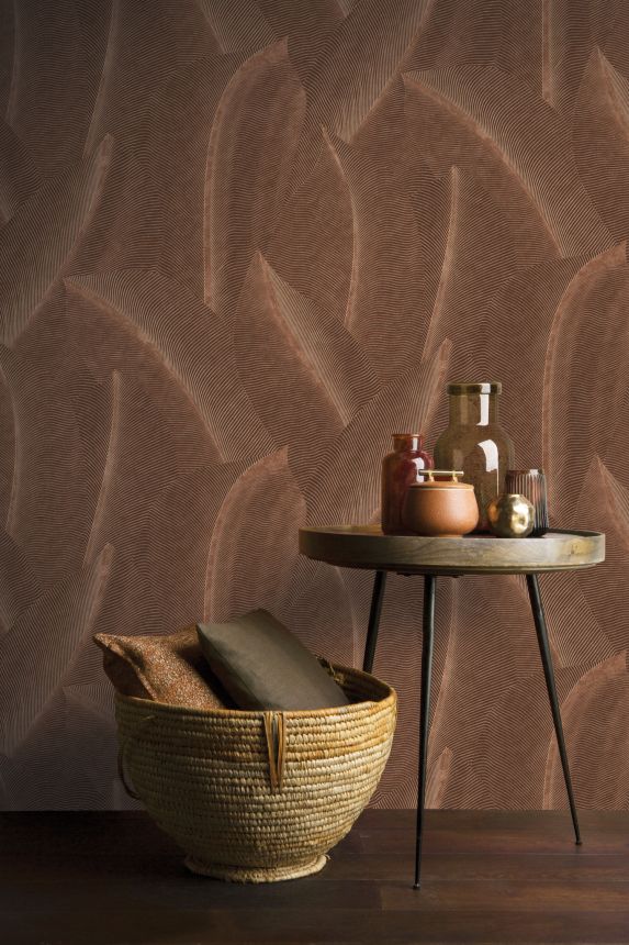 Barna vlies tapéta levelekkel, AL26222, Allure, Decoprint
