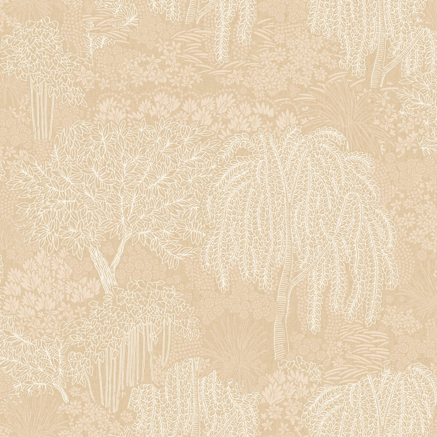 Bézs vlies tapéta, fák, levelek, AL26261, Allure, Decoprint