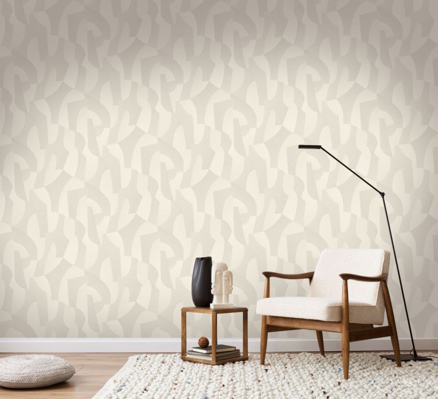 Bézs geometrikus vlies tapéta, AL26270, Allure, Decoprint