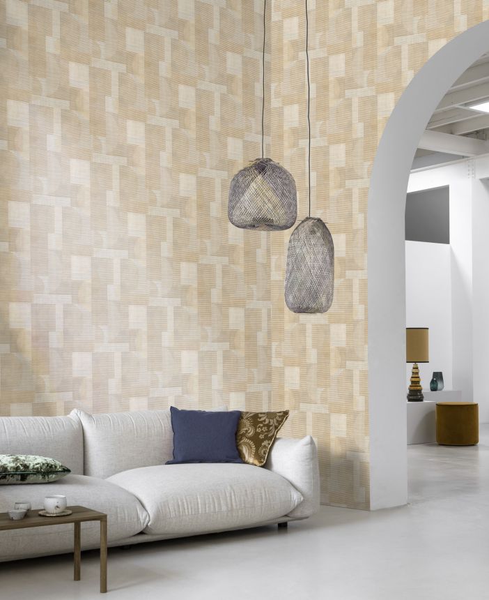 Bézs geometrikus vlies tapéta, AL26281, Allure, Decoprint