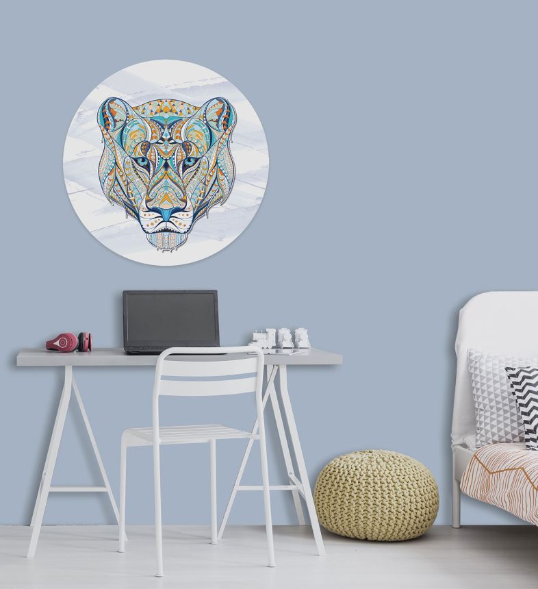 Előre ragasztott nem szőtt tapéta, Kék Oroszlán dekoráció, PLC019, Platinum Shapes, Decoprint