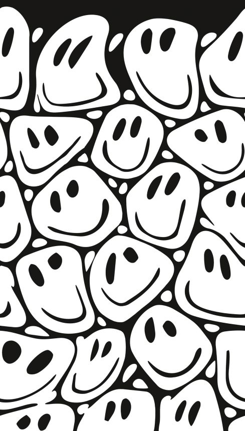 Fekete-fehér vlies fotótapéta, Smiley-k, ML3101 Mural Joung edition Grandeco