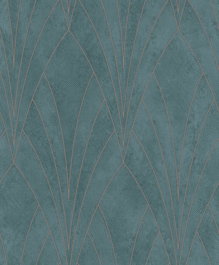 Zöld modern geometrikus mintás design tapéta, Art Deco, L85604, Elegance, Ugepa