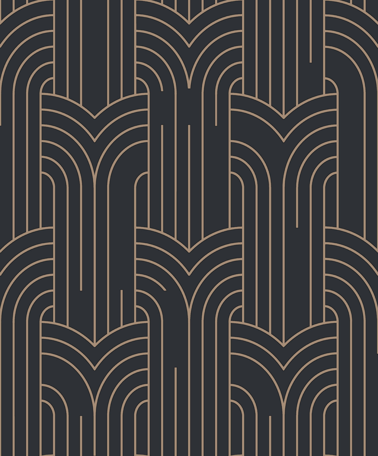 Fekete modern geometrikus mintás design tapéta, Art Deco, M42119, Elegance, Ugepa