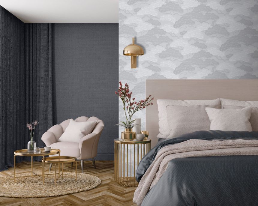 Szürke vlies tapéta, gallyak, fák, M64409, Elegance, Ugepa