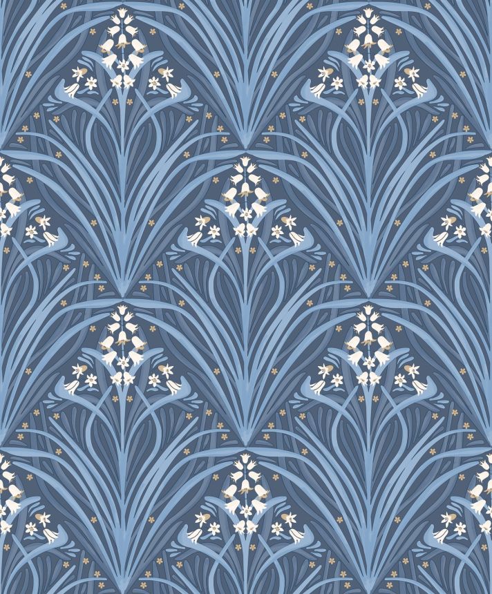 Kék virágos vlies tapéta, Art Deco, M66101, Elegance, Ugepa