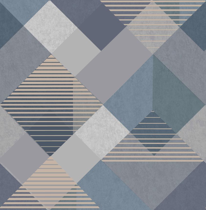 Kék-arany geometrikus vlies tapéta, 118707, Vavex 2025