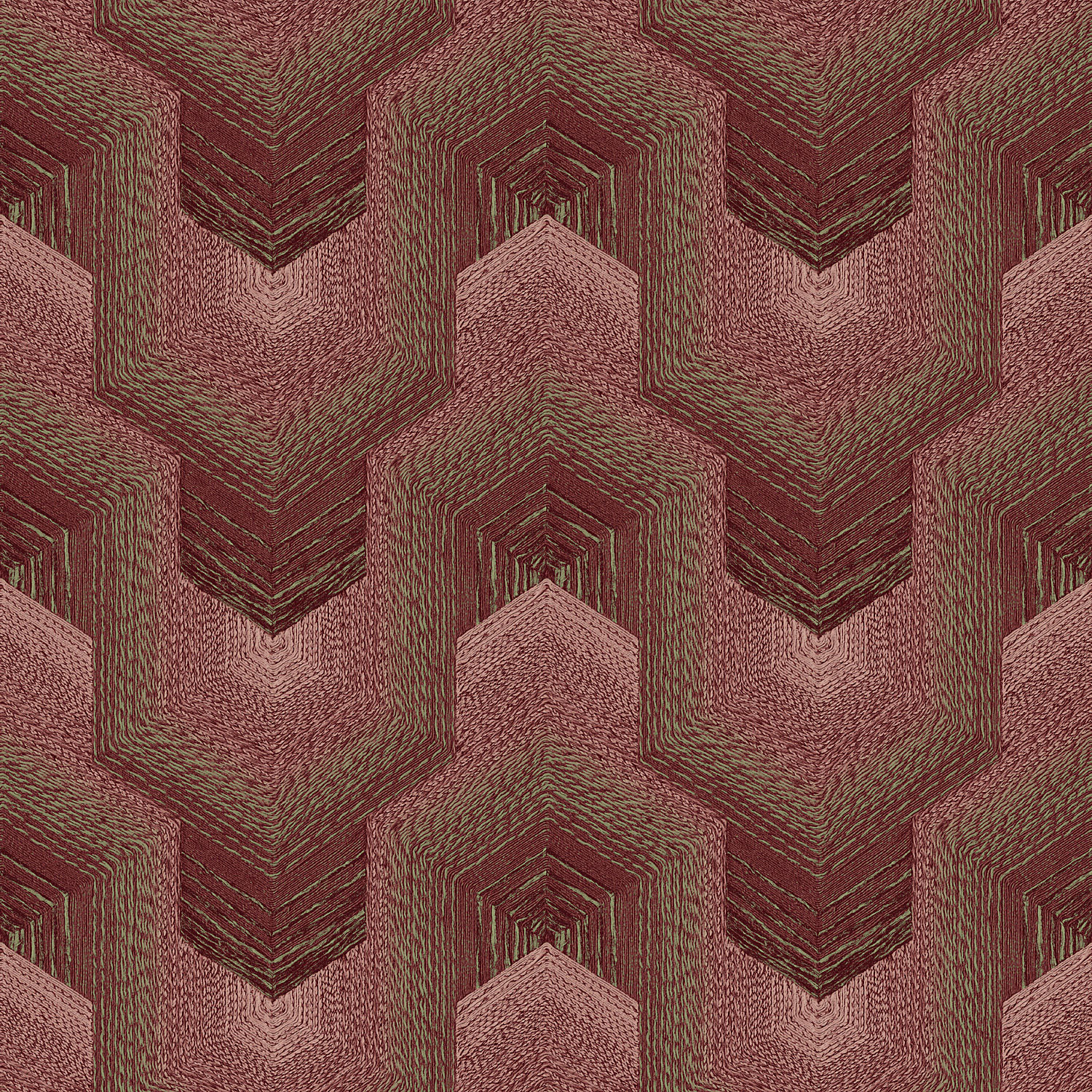 Borvörös geometrikus vlies tapéta, TP422915, Exclusive Threads, Design ID