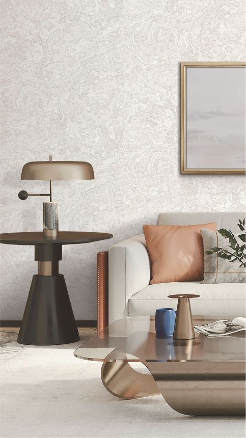Luxus krémszínű vlies tapéta, márvány utánzat, TP422982, Exclusive Threads, Design ID