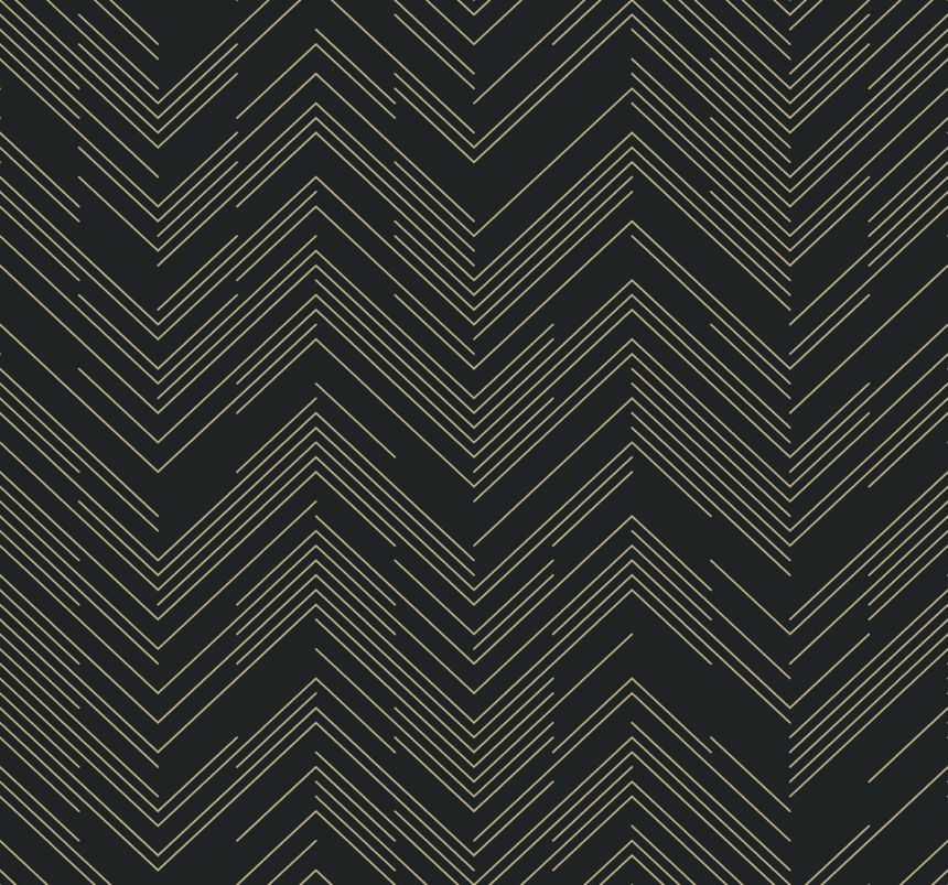 Fekete-arany geometrikus vlies tapéta, MD7221, Modern Metals, York