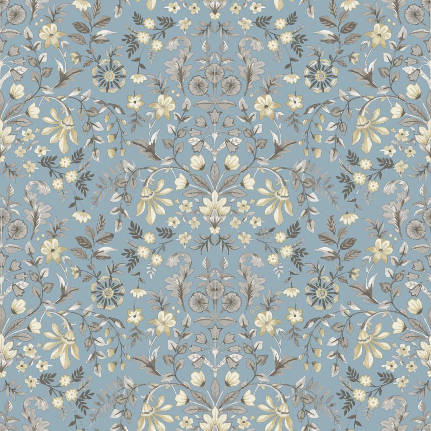Kék vlies tapéta virágos ornamentális mintával, 12326, Fiori Country, Parato