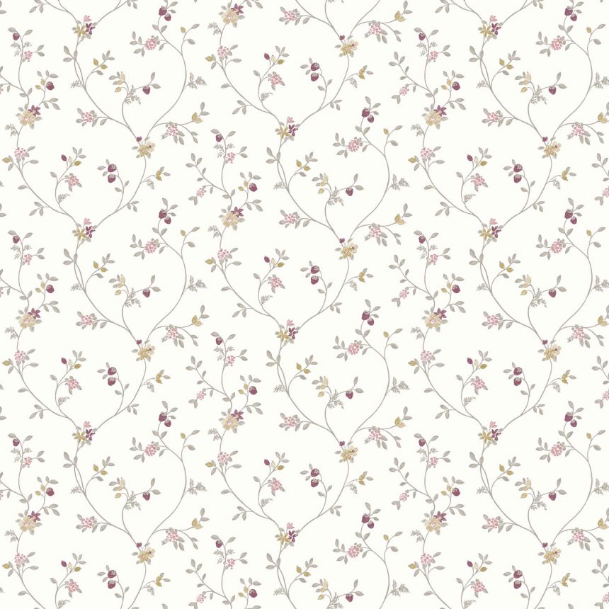 Fehér vlies virágos tapéta, 12332, Fiori Country, Parato