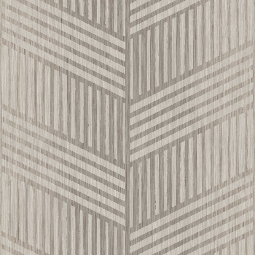 Szürke-bézs vlies tapéta, geometrikus mintával, 24481, Textum, Cristiana Masi by Parato