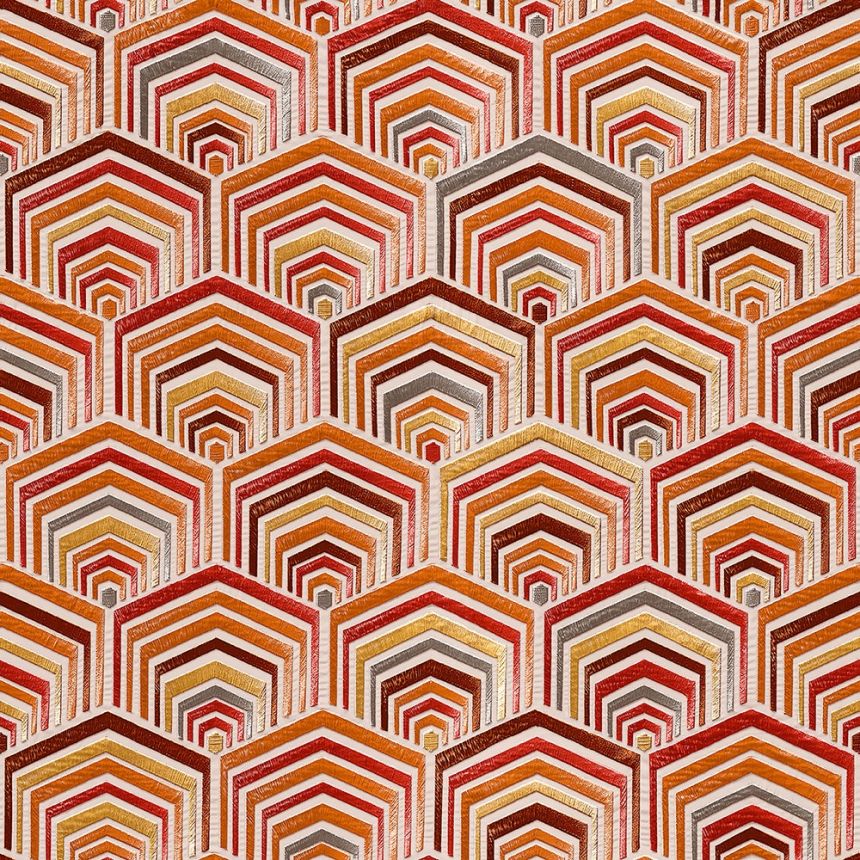 Geometrikus vlies tapeta, vörös-narancs, DE120045, Best Sellers, Design ID