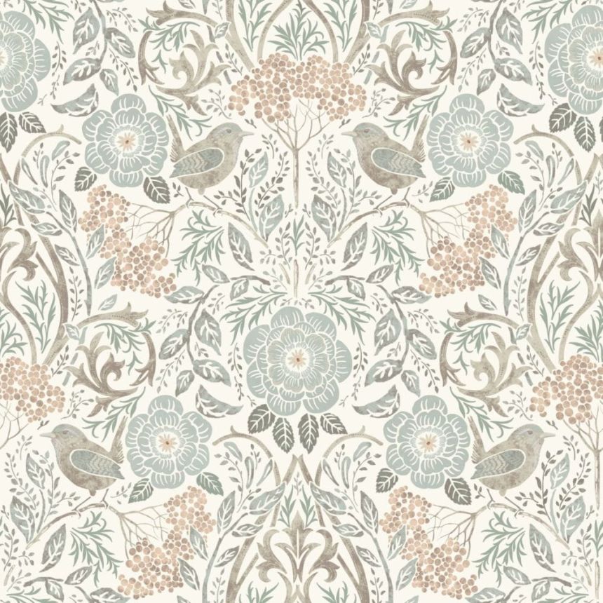 Vlies tapéta növényekkel és madarakkal, 139294, Vintage Flowers, Esta Home