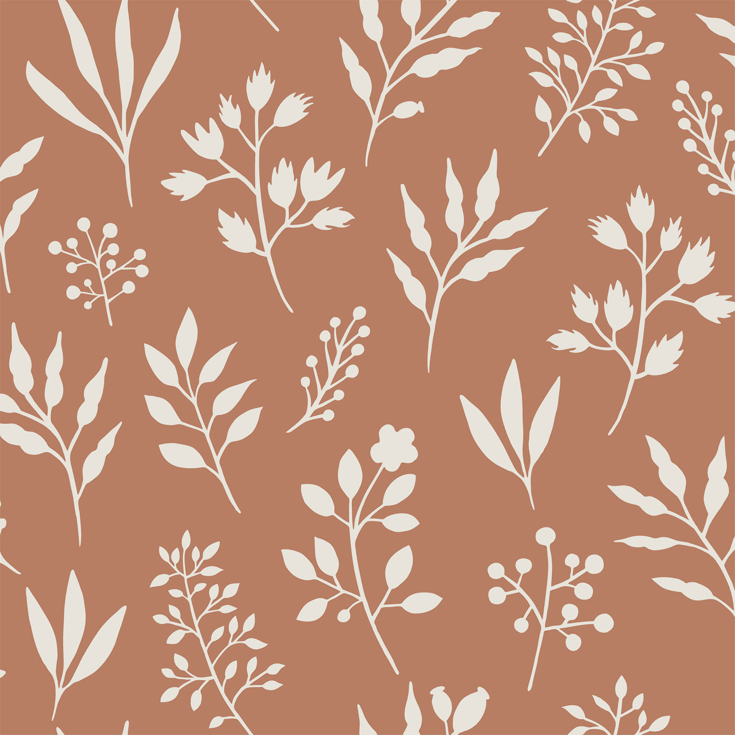 Barna vlies tapéta levelekkel, gallyakkal, 139319, Vintage Flowers, Esta Home