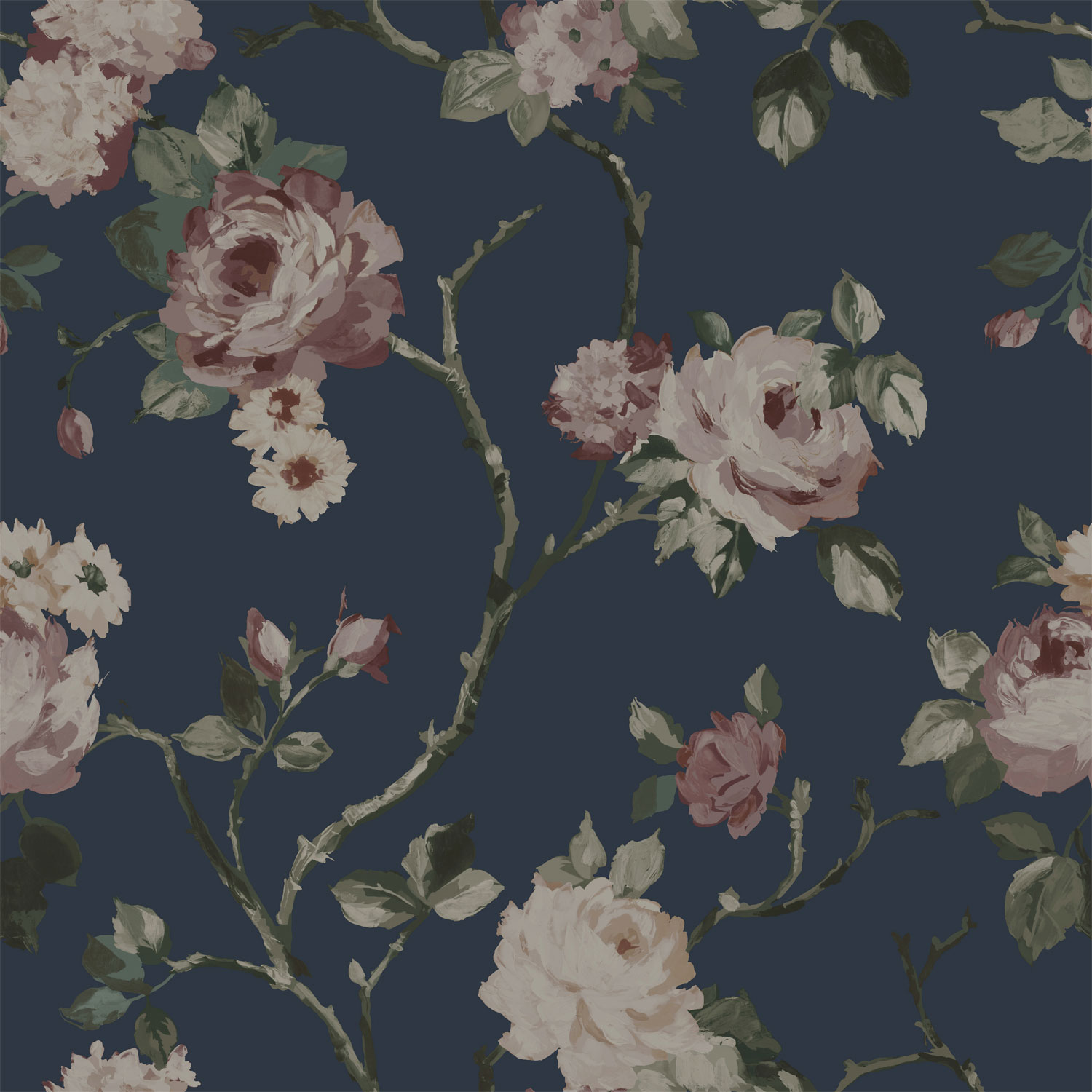 Kék vlies virágos tapéta, 139409, Vintage Flowers, Esta Home