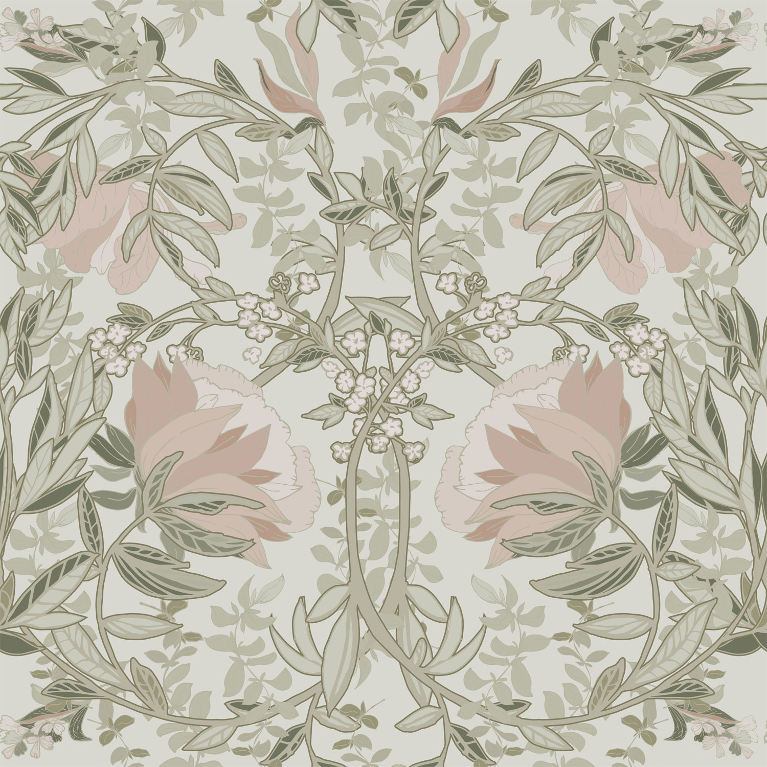 Szecessziós polár virágos tapéta, 139418, Vintage Flowers, Esta Home