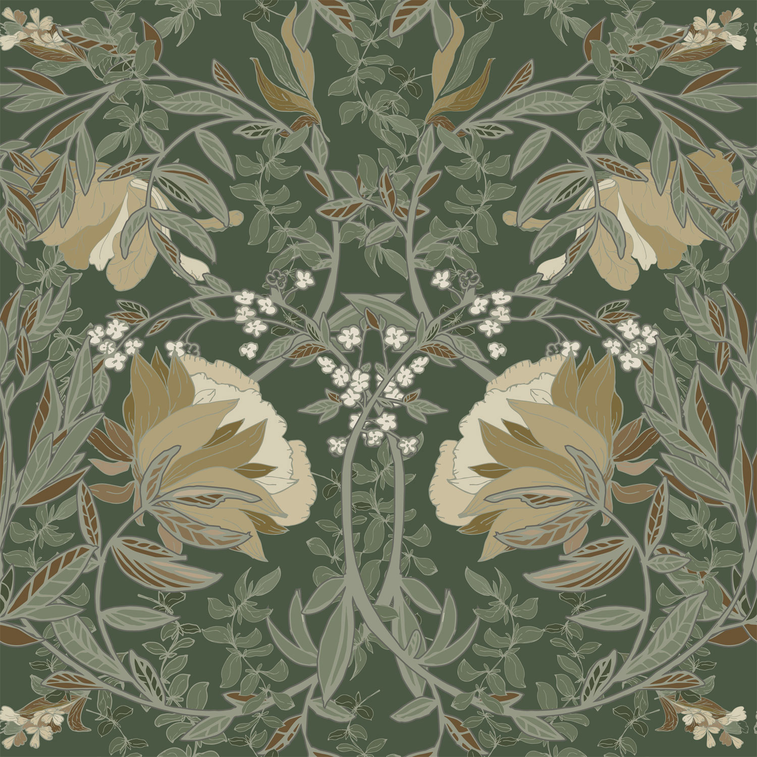 Szecessziós polár virágos tapéta, 139420, Vintage Flowers, Esta Home
