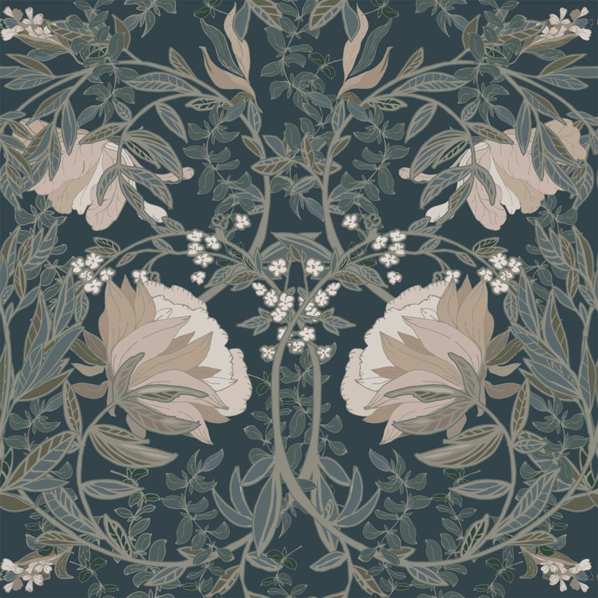 Szecessziós polár virágos tapéta, 139421, Vintage Flowers, Esta Home