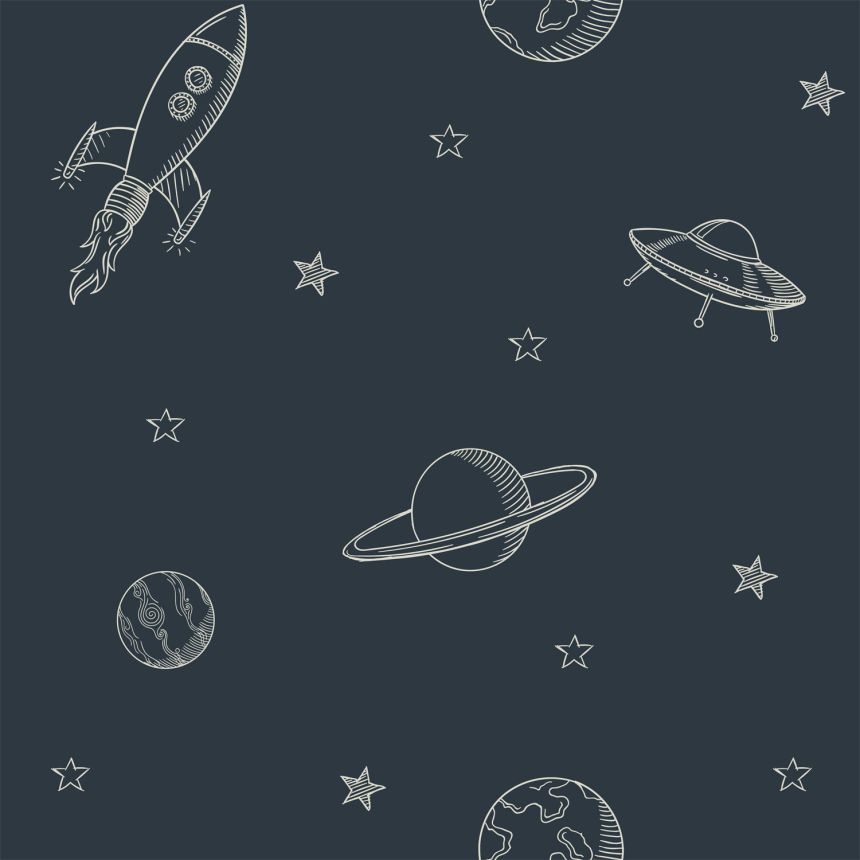 Kék vlies tapéta Világegyetem, 139422, To the Moon and Back, Esta Home