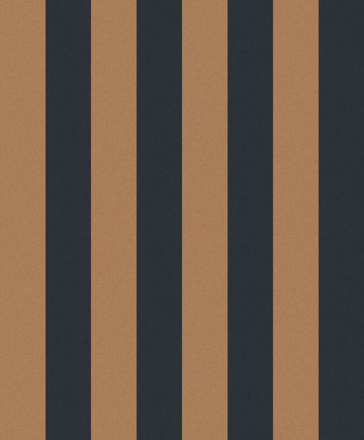 Fekete-bronz vlies csíkos tapéta, OTH409, Othello, Zoom by Masureel