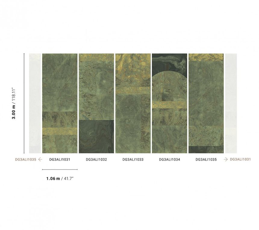Zöld vlies fotótapéta Márvány, DG3ALI1032, Wall Designs III, Khroma by Masureel