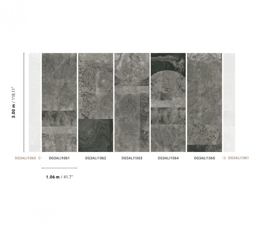 Vlies fotótapéta, Szürke márvány, DG3ALI1064, Wall Designs III, Khroma by Masureel