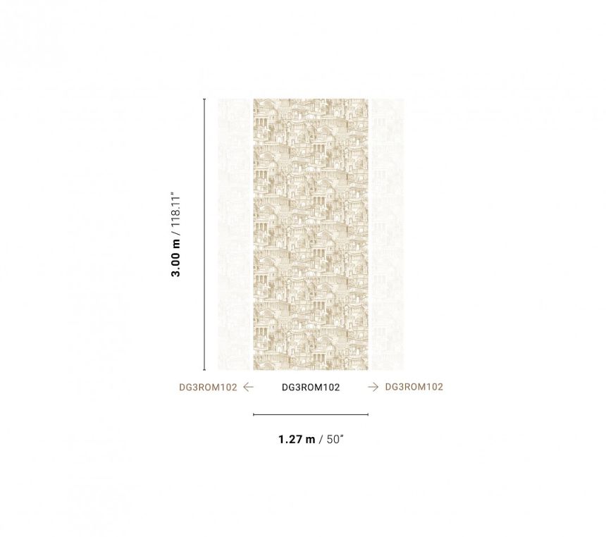 Bézs vlies fotótapéta, Történelmi házak, DG3ROM102, Wall Designs III, Khroma by Masureel