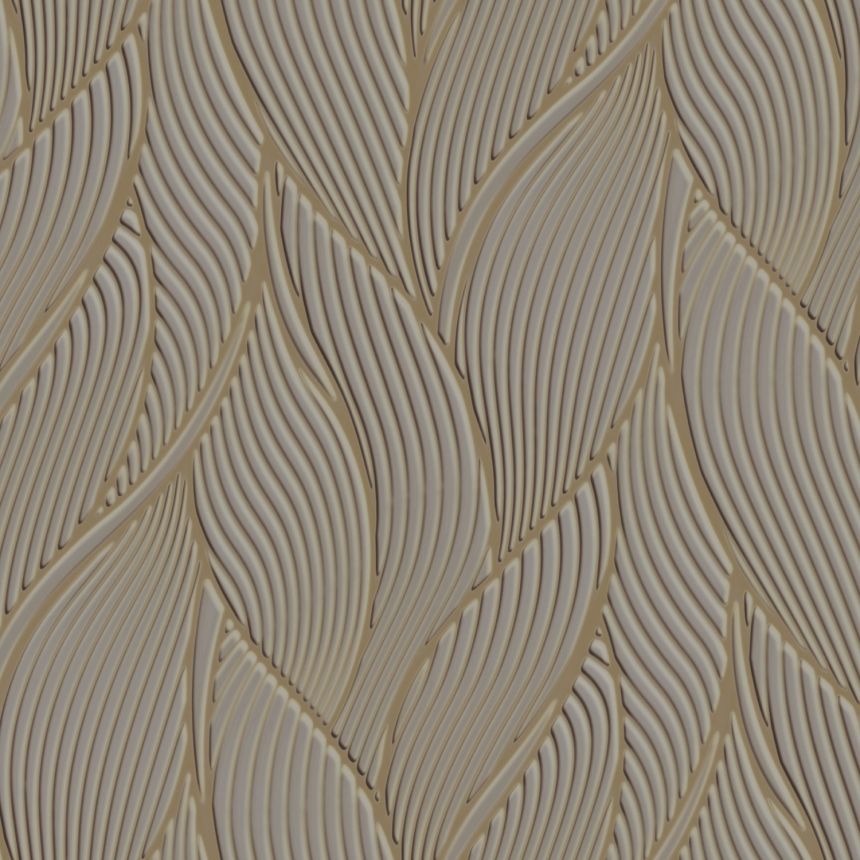 Luxus barna-arany vlies tapéta, levelek, Z18901, Trussardi 7, Zambaiti Parati