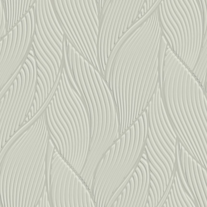 Luxus szürke-ezüst vlies tapéta, levelek, Z18907, Trussardi 7, Zambaiti Parati