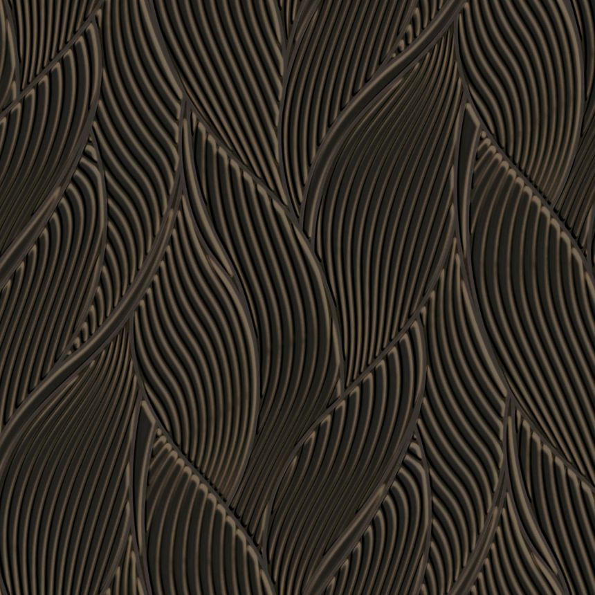 Luxus barna vlies tapéta, levelek, Z18909, Trussardi 7, Zambaiti Parati